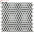 ceramic bathroom wall tile gray matt round crystal mosaic tile